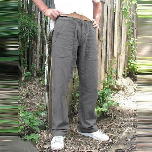 Herren entspannte Leinenhose mit praktischen Seitentaschen Echoarchiv