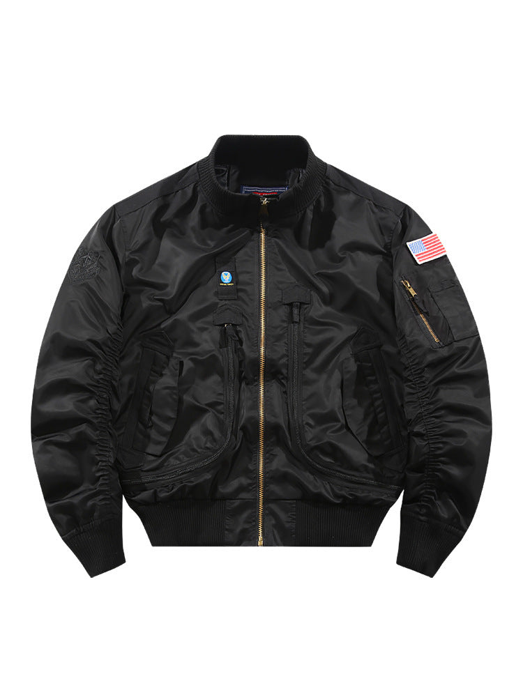 Herren Piloten-Bomberjacke mit Patchdetails und multifunktionalen Taschen Echo Archiv