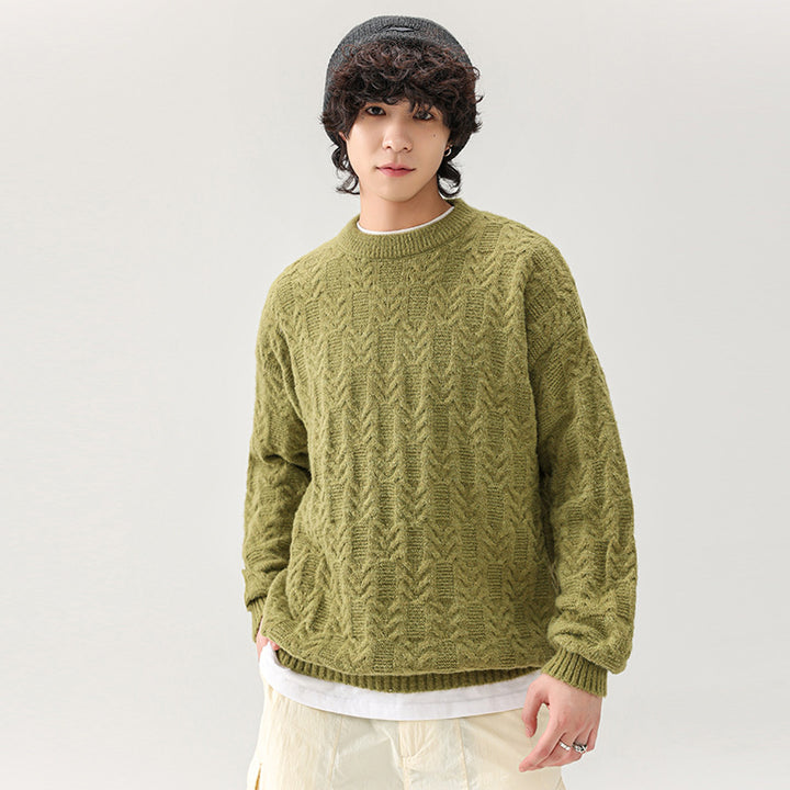 Herren Grobstrickpullover mit klassischem Muster Echoarchiv