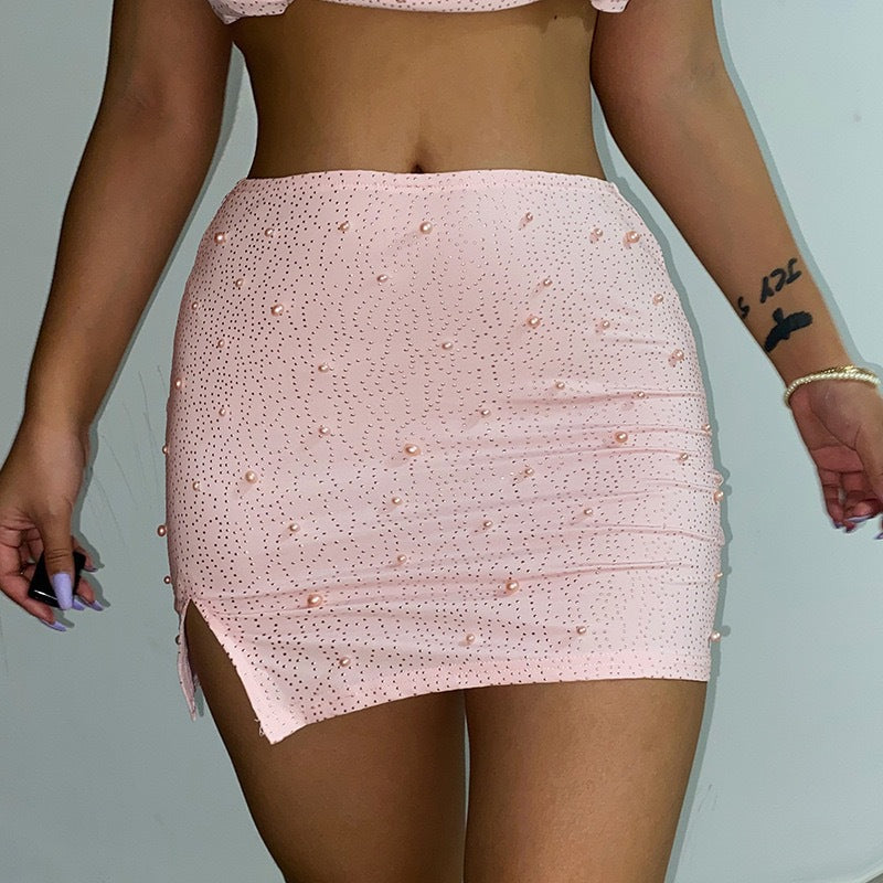Damen Elegantes Crop-Top mit langen, transparenten Ärmeln und funkelnden Akzenten Echo Archiv