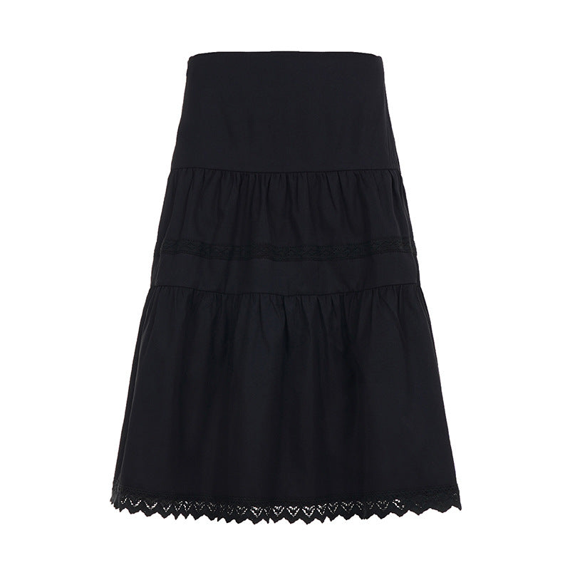 Damen Midirock mit Rüschendetails und elastischem Bund Echo Archiv