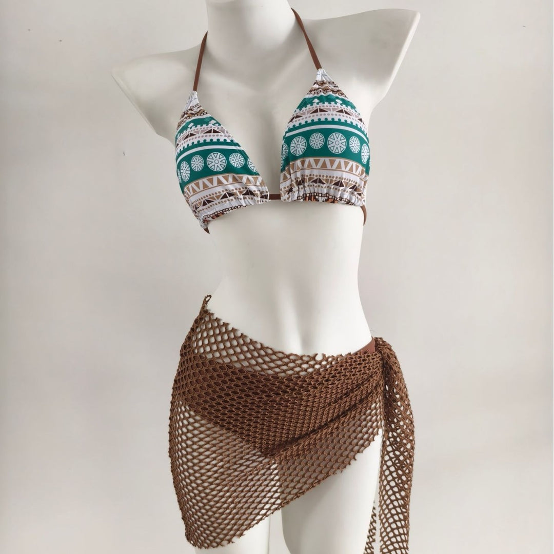 Damen Triangel-Bikini mit modischen Netzrock-Details Echo Archiv