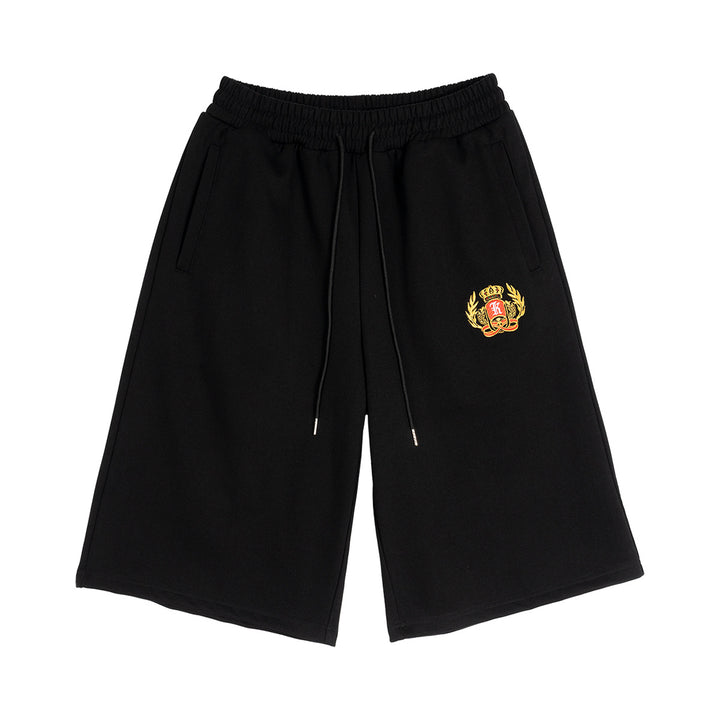 Herren Knieumspielende French-Terry Sweatshorts mit Kordelzug und gesticktem Wappen Echo Archiv