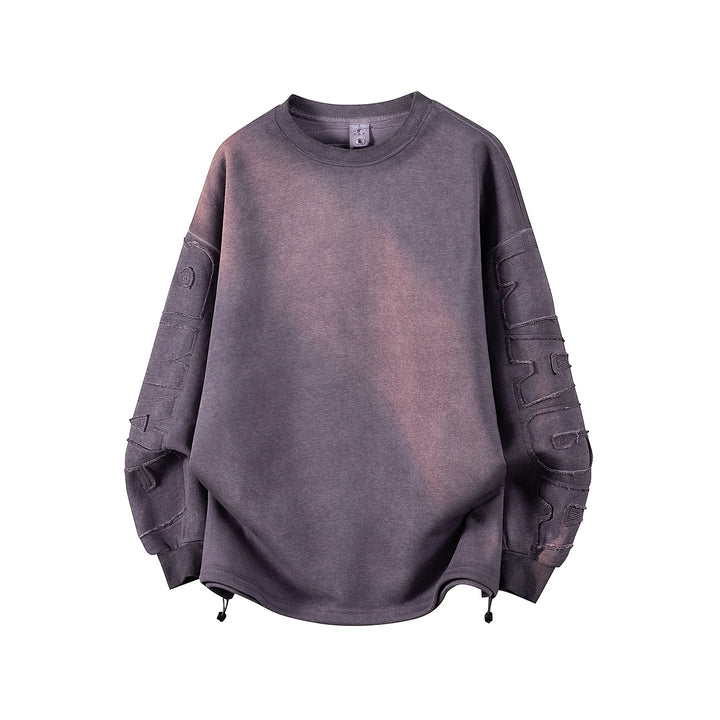 Damen Oversize-Sweatshirt mit gesticktem Schriftzug, abgerundetem Saum & überschnittener Schulter Echoarchiv