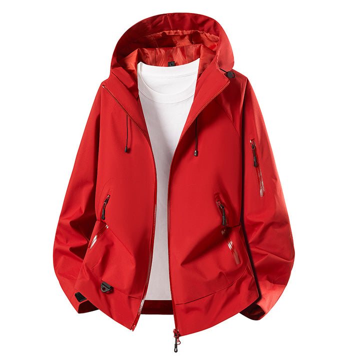 Herren Minimalistischer Softshell-Anorak mit verstellbarer Kapuze & verschweißten Zip-Taschen Echoarchiv
