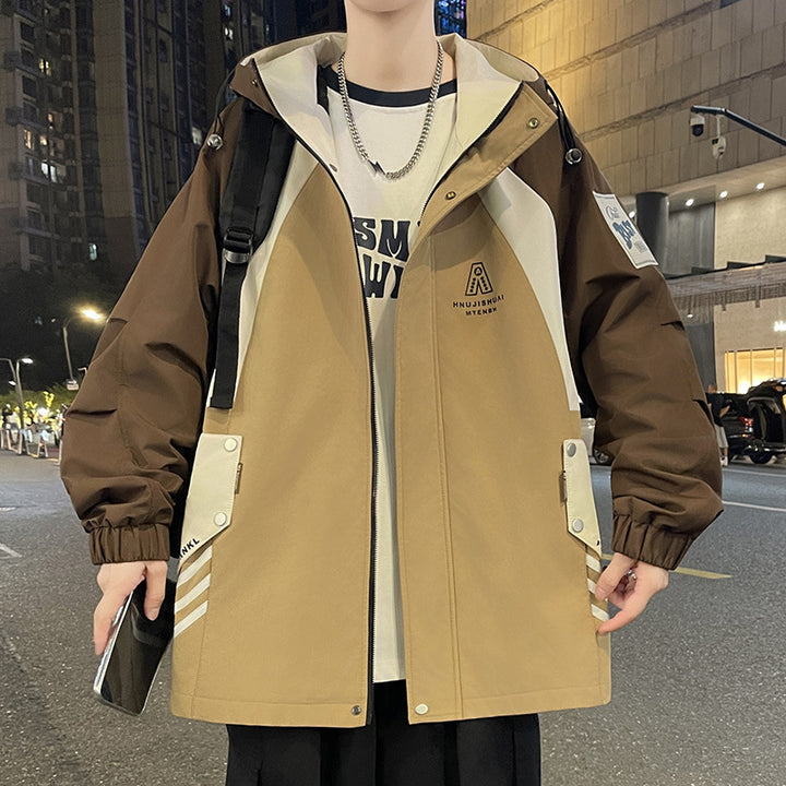 Herren urbane Übergangsjacke mit verstellbarem Kapuzenkragen Echoarchiv