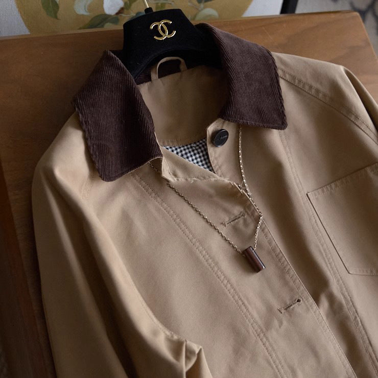 Herren Chorejacke mit Cordkragen, Raglanärmeln und aufgesetzten Taschen Echo Archiv