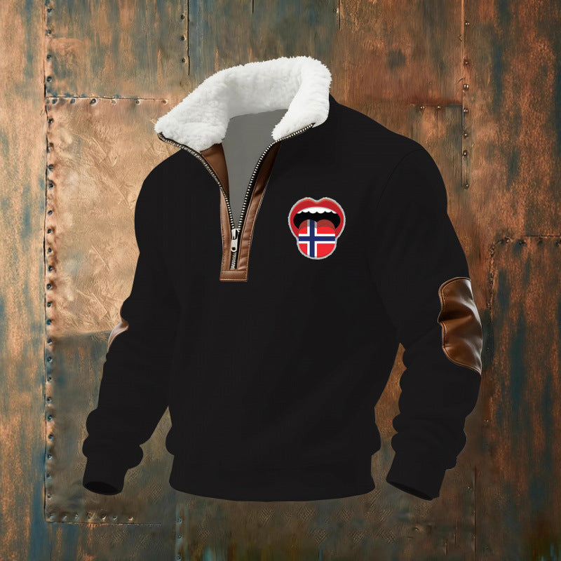 Herren Klassischer Kapuzenpullover mit Fleece-Detail Echoarchiv