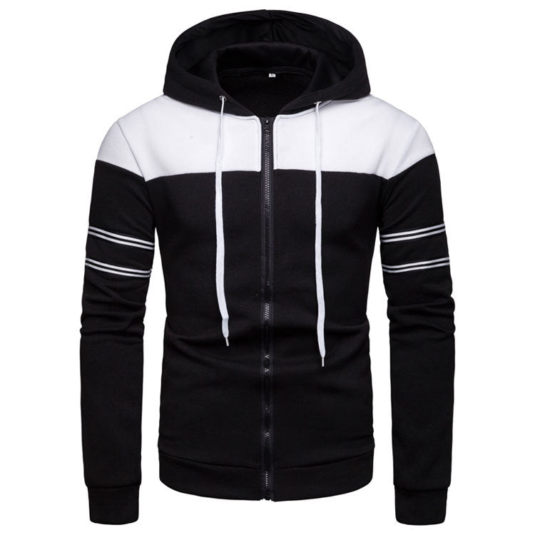 Herren sportlicher Kapuzenpullover mit kontrastierenden Einsätzen Echoarchiv