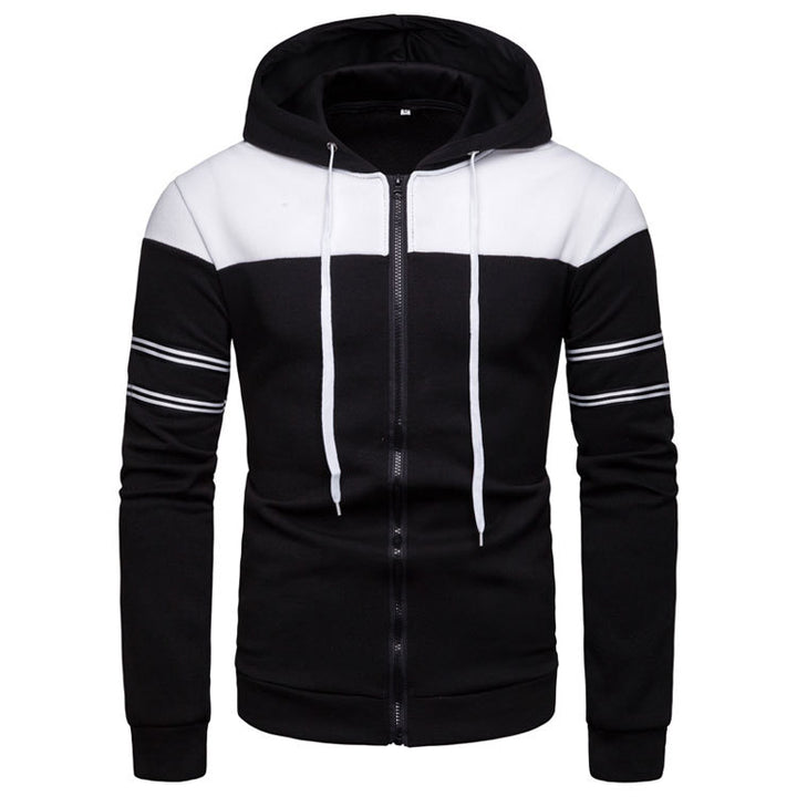 Herren sportlicher Kapuzenpullover mit kontrastierenden Einsätzen Echoarchiv