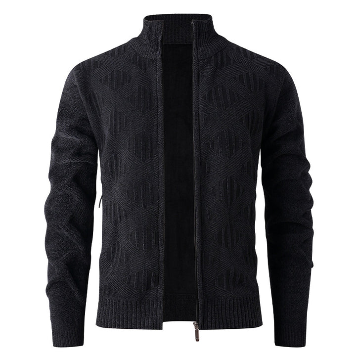 Herren Strickjacke mit strukturiertem Design und modernem Reißverschluss Echoarchiv