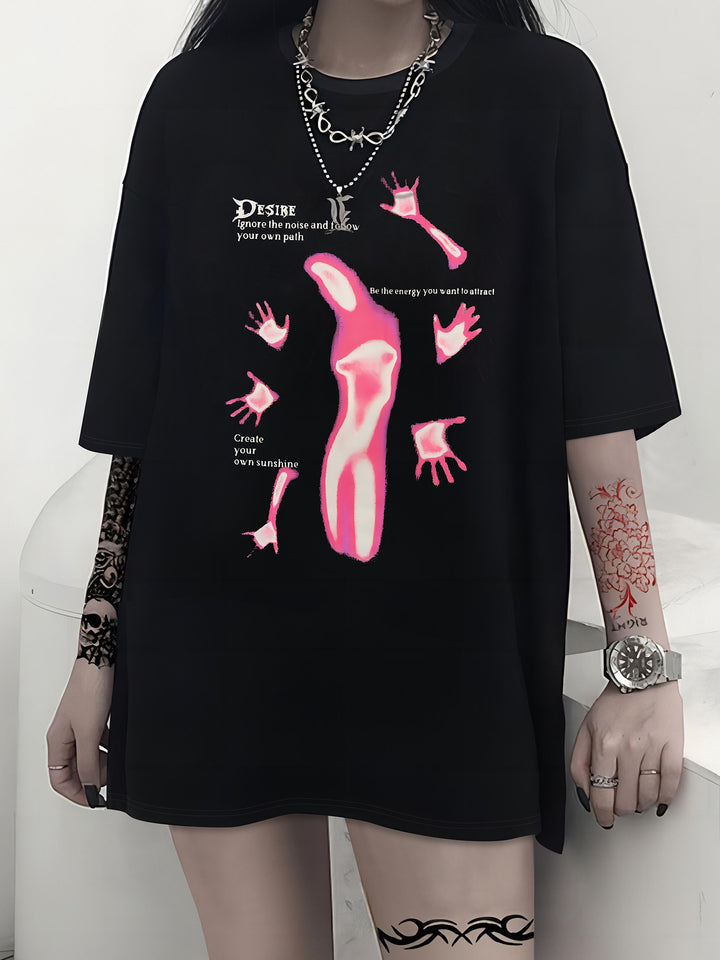 Damen T-Shirt mit kreativem Katzenmotiv und verspielter Schleife Echo Archiv