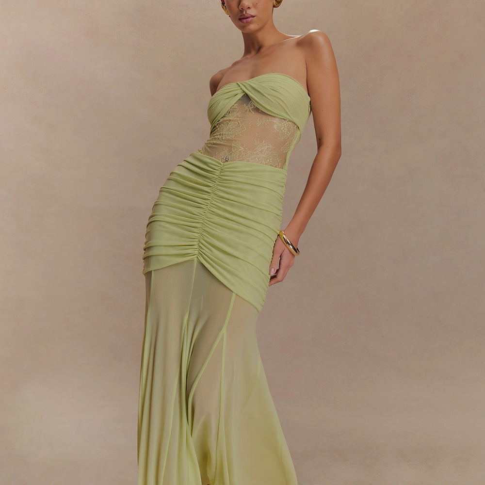 Damen Elegantes Maxikleid mit raffinierten Rüschendetails Echo Archiv