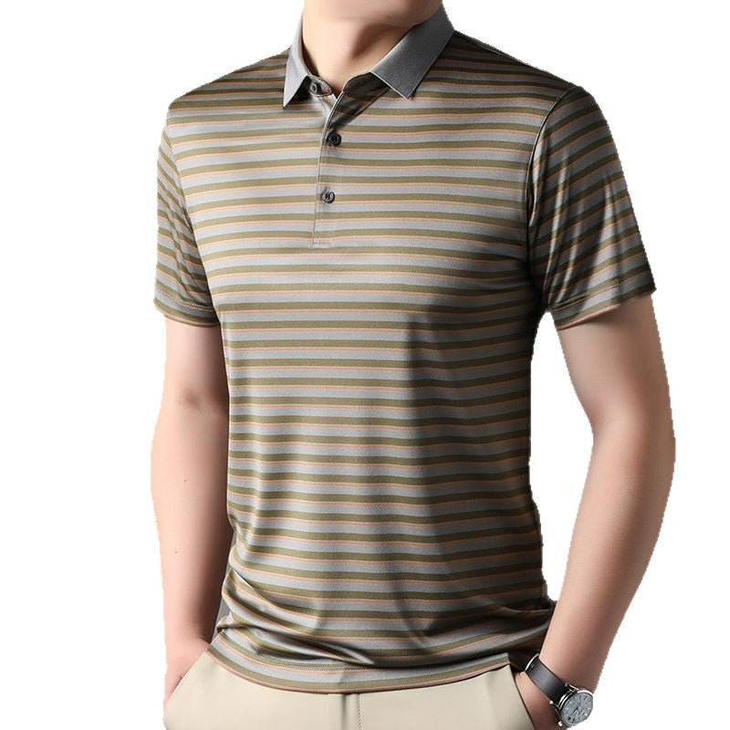 Herren Poloshirt mit atmungsaktiver Komforttechnologie und modernem Streifenmuster Echoarchiv