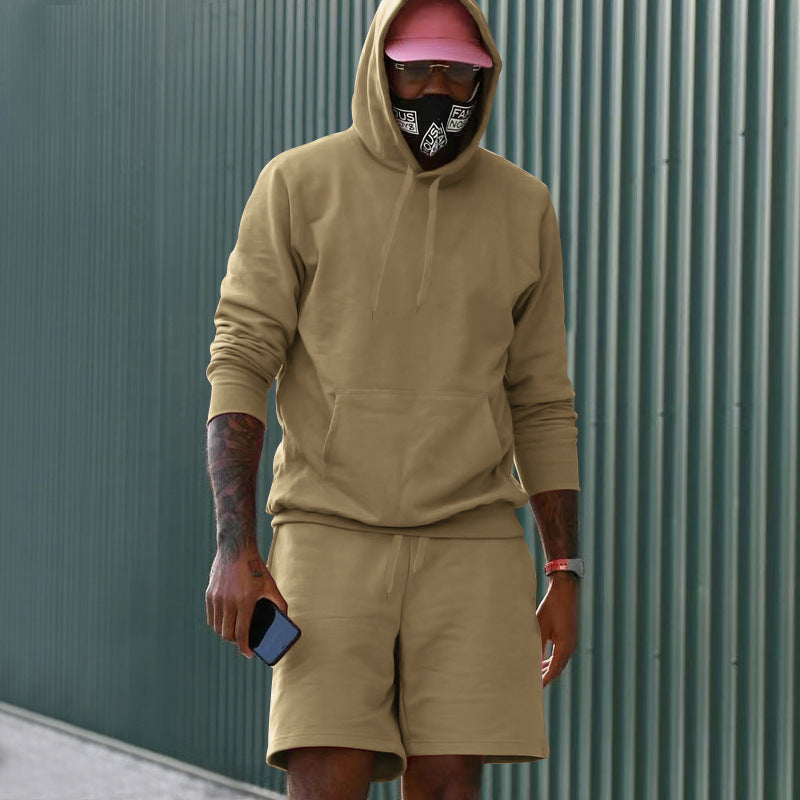 Herren Sportliches Hoodie- und Shorts-Set Echoarchiv