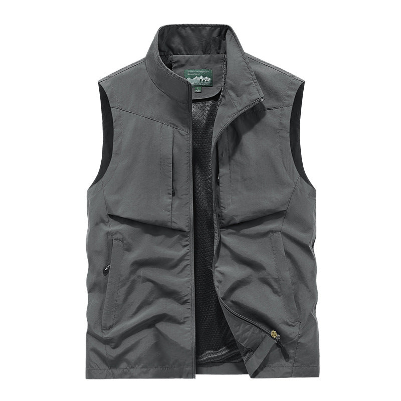 Herren Utility-Outdoorweste mit Mesh-Futter, durchgehendem Reißverschluss und Multifachtaschen Echo Archiv
