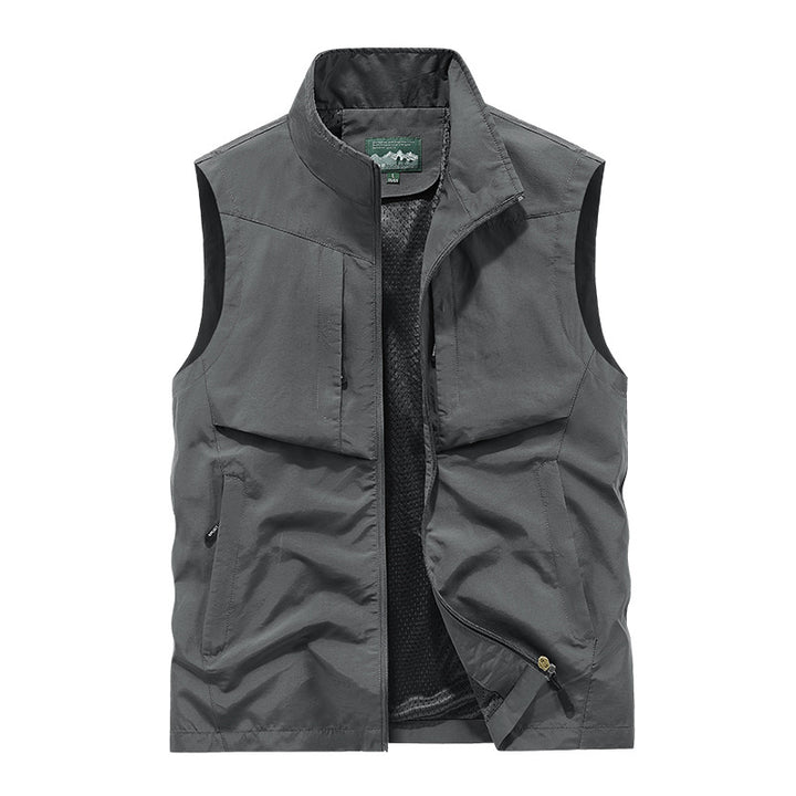 Herren Utility-Outdoorweste mit Mesh-Futter, durchgehendem Reißverschluss und Multifachtaschen Echo Archiv