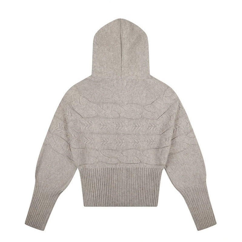 Damen Kapuzen‑Strickjacke mit Zopfmuster, Kunstfellbesatz und tailliertem Rippenbund Echoarchiv