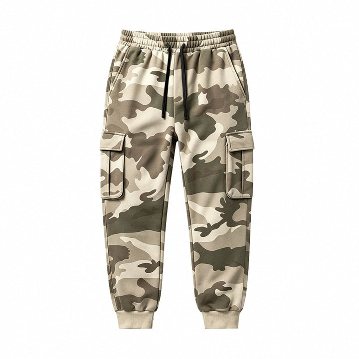Herren Cargohose im Jogger-Stil mit elastischem Bund, Kordelzug und Mehrfachtaschen Echoarchiv