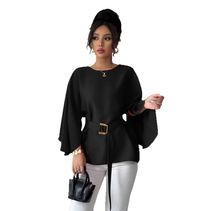 Damen Elegante Chiffon-Tunika mit Cape-Ärmeln und Taillengürtel Echo Archiv
