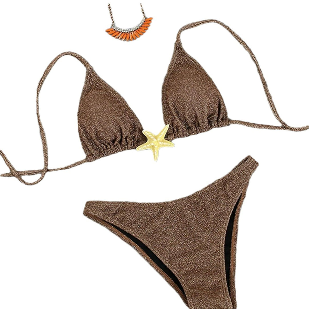 Damen Triangel-Bikini mit funkelndem Glitzereffekt und charmantem Stern-Detail Echo Archiv