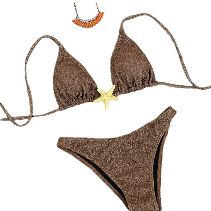 Damen Triangel-Bikini mit funkelndem Glitzereffekt und charmantem Stern-Detail Echo Archiv