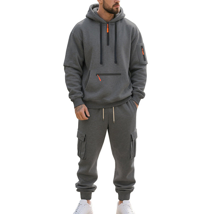 Freizeitanzug Herren mit Hoodie und Cargo Jogginghose – Marzano