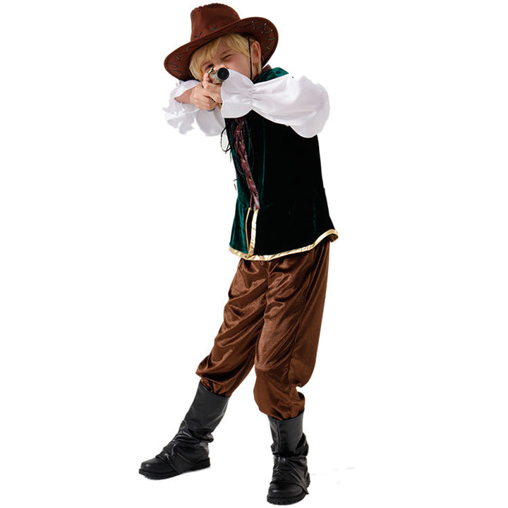Jungen Wildwest Kostüm mit Hut und Pistole Echo Archiv