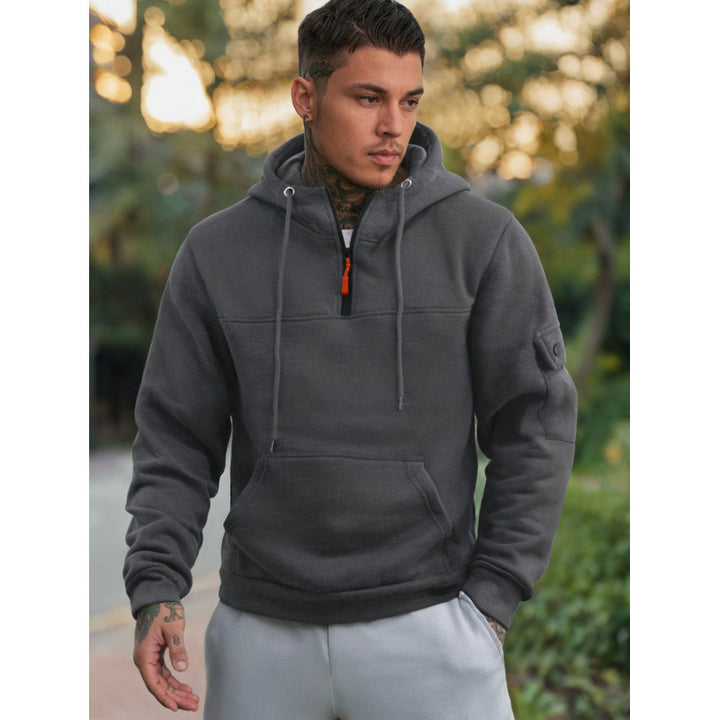 Herren Funktionaler Kapuzenpullover mit Halbreißverschluss und Seitentaschen Echoarchiv