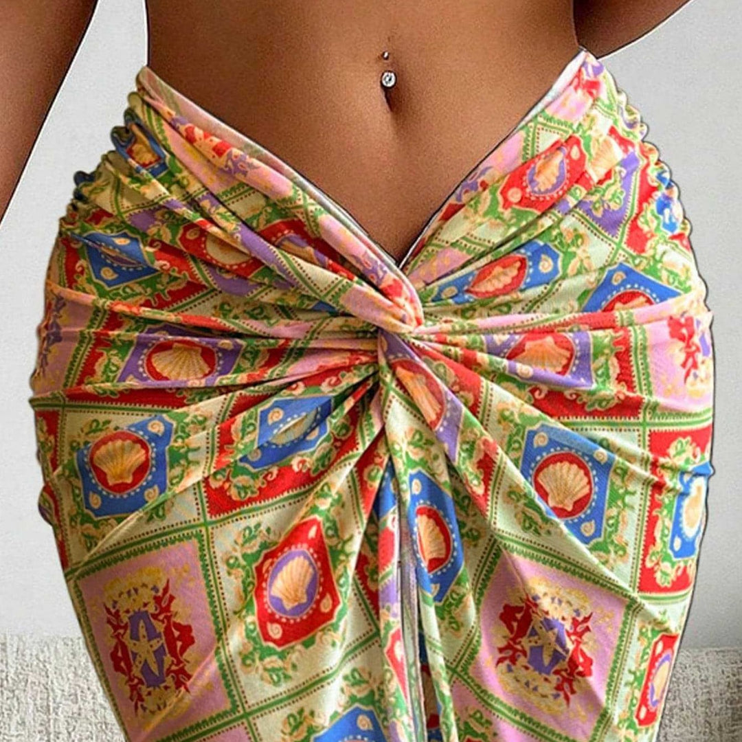 Damen Wickelrock mit buntem Muster Echo Archiv