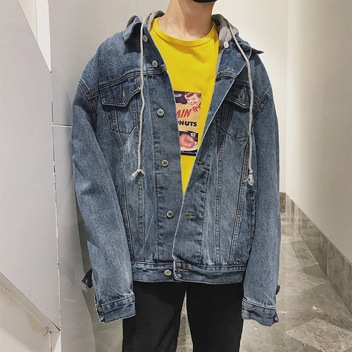 Herren Denimjacke mit integrierter Kapuze Echoarchiv 1788342630