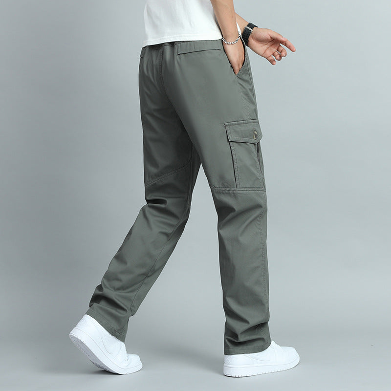 Herren Robuste Canvas-Cargohose mit geradem Bein, Knieabnähern & Klappentaschen Echo Archiv