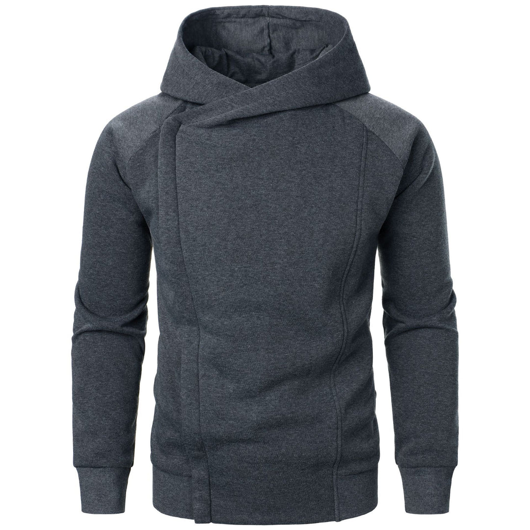 Herren modischer Hoodie mit asymmetrischem Kragen und bequemen Taschen Echoarchiv