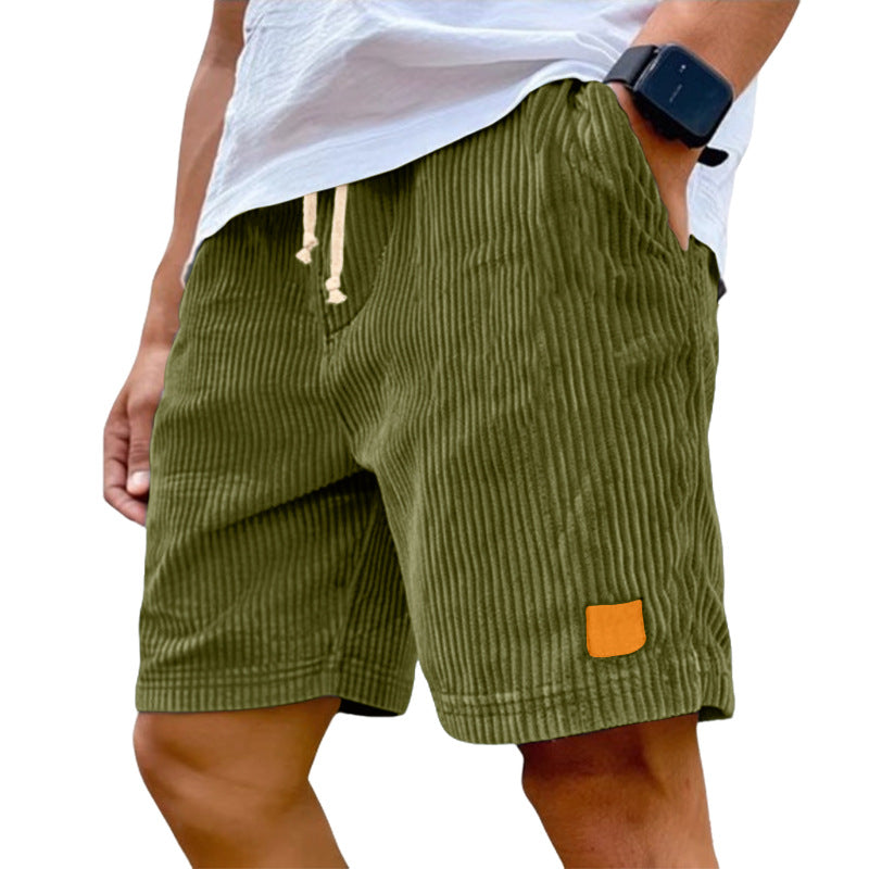 Herren nan Feincord-Shorts mit elastischem Tunnelzugbund, Kordelzug und tiefen Eingrifftaschen Echo Archiv