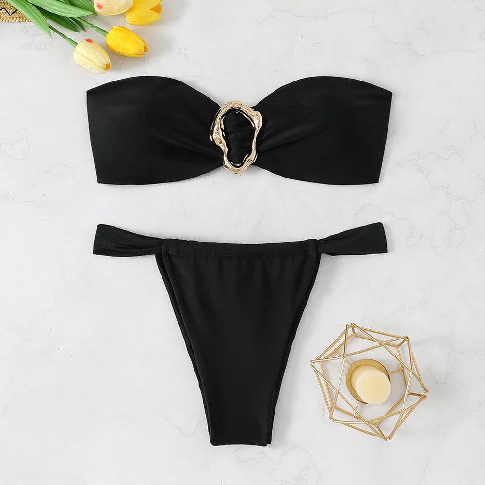 Damen Bandeau-Bikini mit eleganten Ringdetail von Echo Archiv