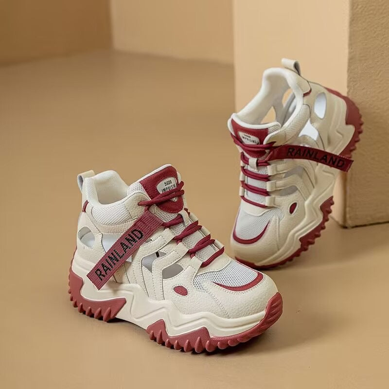 Damen Sportliche Hochschaft Sneaker mit strapazierfähiger Sohle Echo Archiv