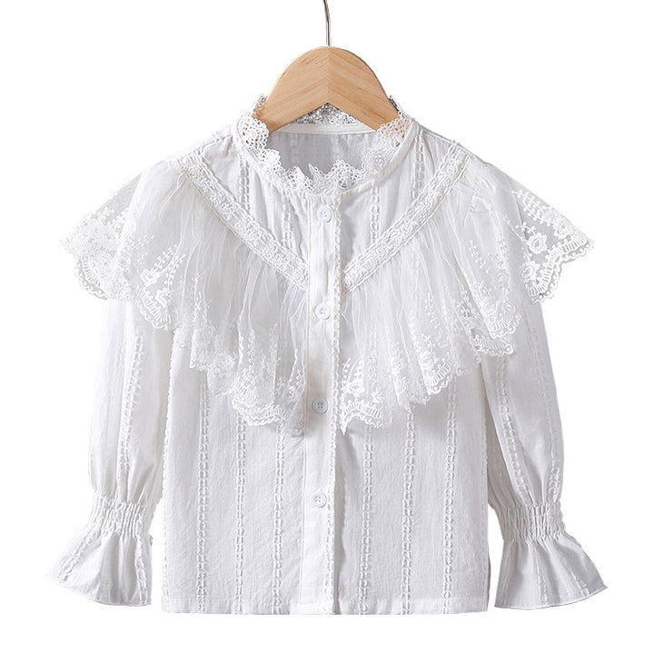 Mädchen Bluse mit romantischen Spitzendetails Echo Archiv