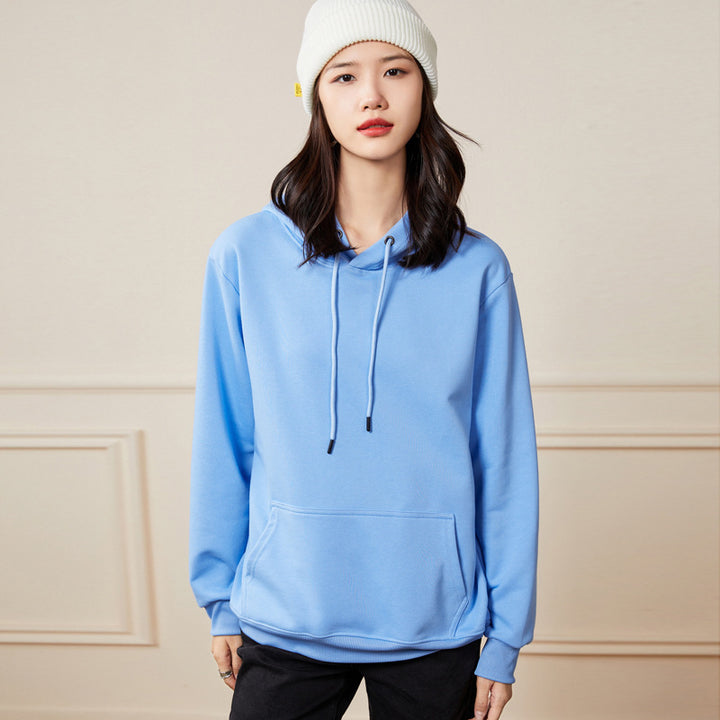 Damen Oversize-Kapuzenpullover aus Baumwoll-Mix mit Kängurutasche und gerippten Bündchen Echoarchiv
