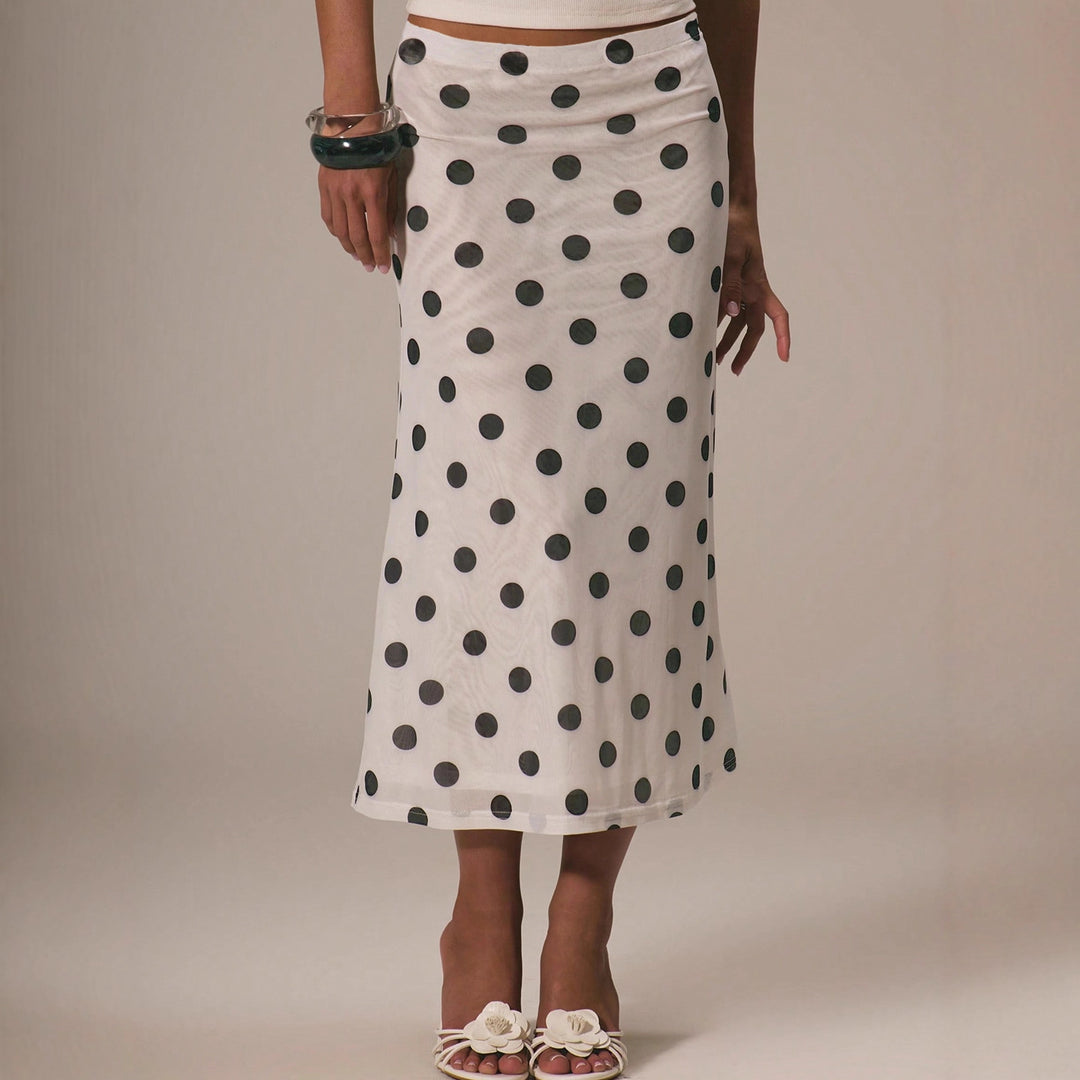 Damen Eleganter Maxirock mit Punkten Echo Archiv
