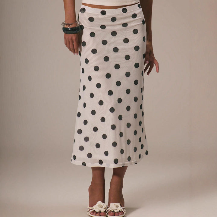 Damen Eleganter Maxirock mit Punkten Echo Archiv