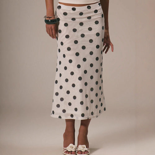 Damen Eleganter Maxirock mit Punkten Echo Archiv
