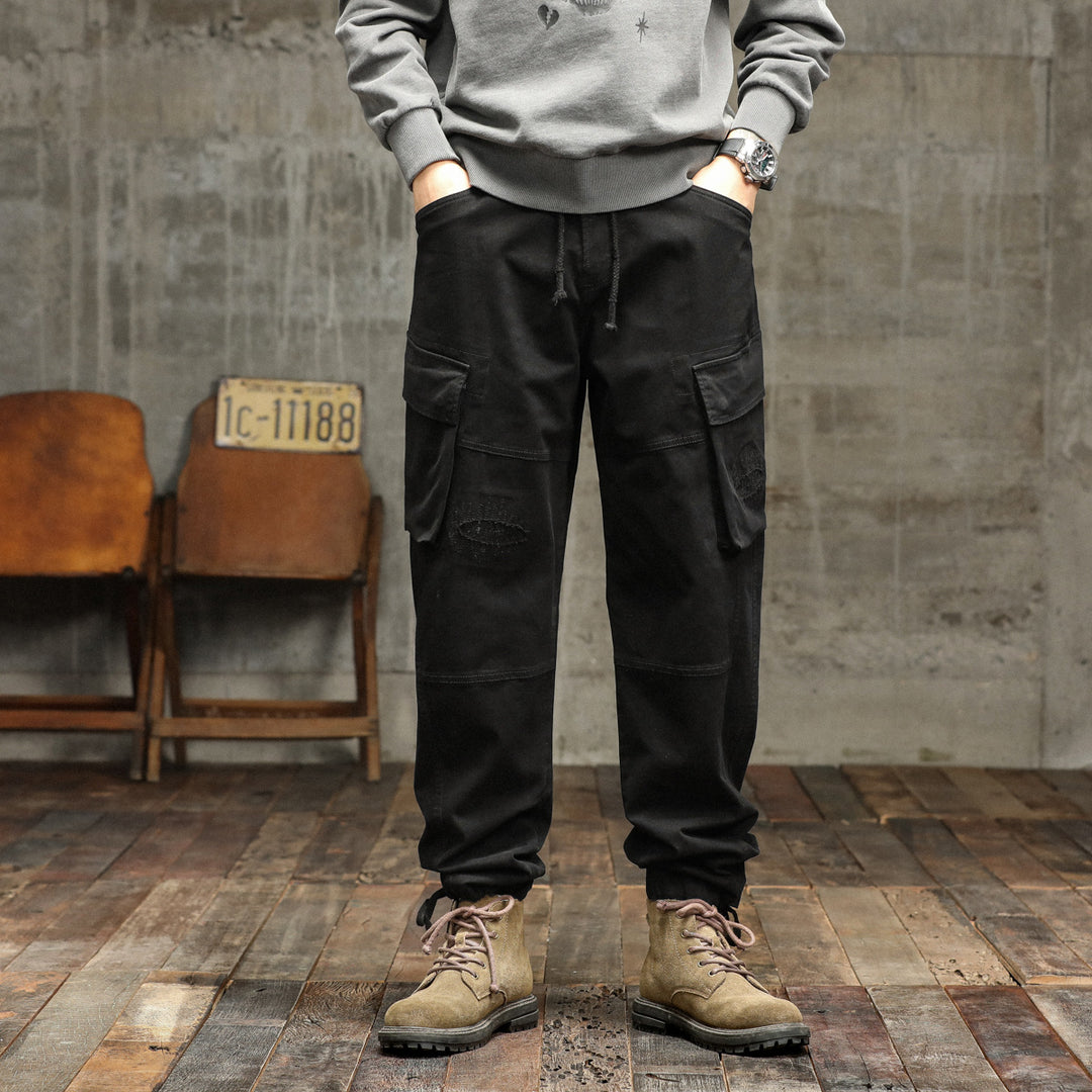 Herren Cargo-Hose mit verstellbarem Bund und multifunktionalen Taschen Echoarchiv