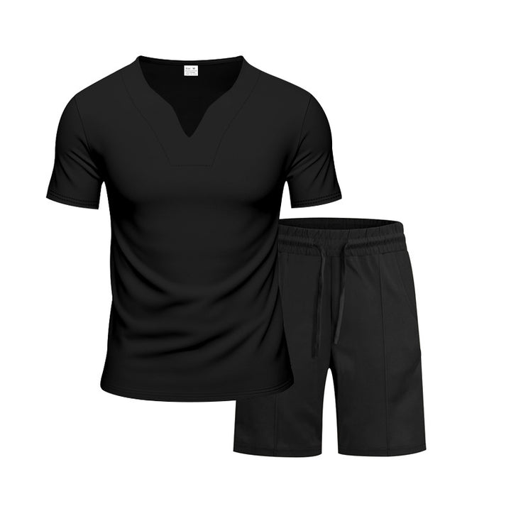 Herren Sportanzug mit V-Ausschnitt und elastischem Bund Echoarchiv