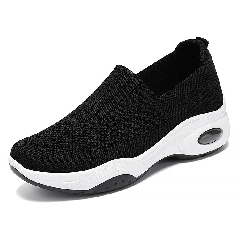 Damen nan nahtloser Strick-Slipper mit erhöhtem Plateau-Luftdämpfer und ergonomischer Fersenstütze Echo Archiv