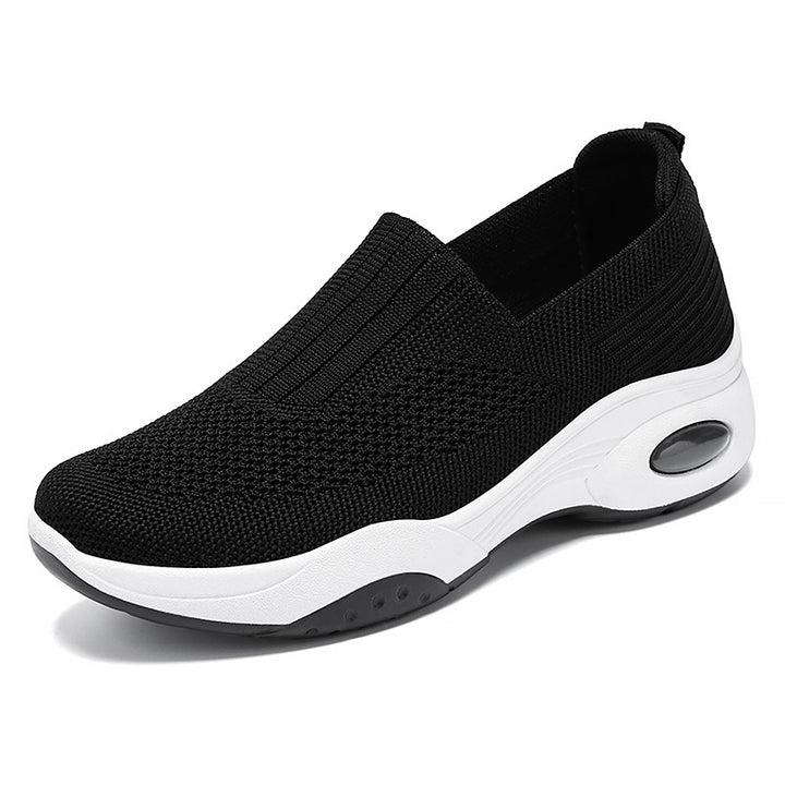 Damen nan nahtloser Strick-Slipper mit erhöhtem Plateau-Luftdämpfer und ergonomischer Fersenstütze Echo Archiv