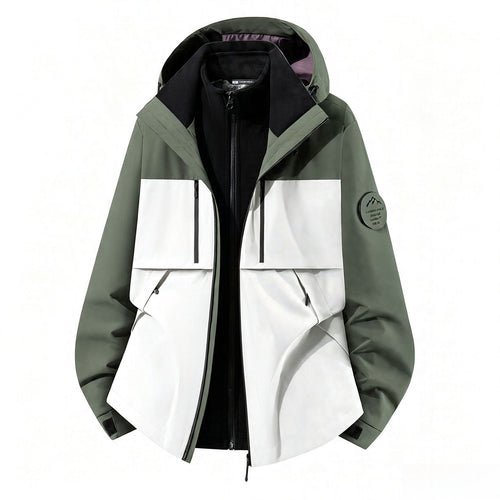 Herren dreilagige Softshell-Outdoorjacke mit herausnehmbarem Fleecefutter und Kapuze Echoarchiv