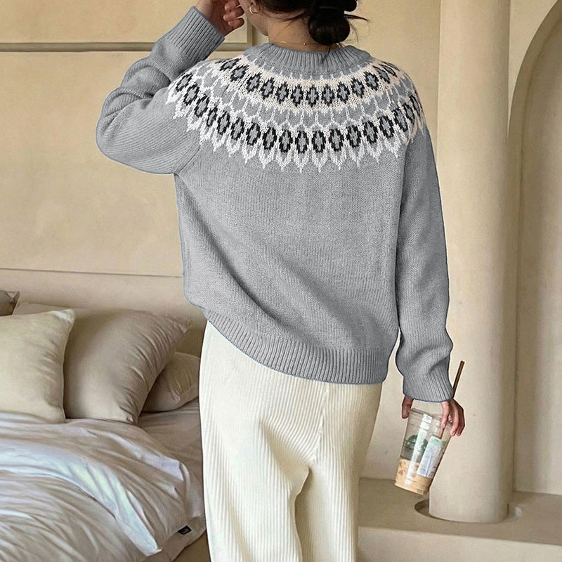 Damen Gemusterter Strickpullover Echo Archiv
