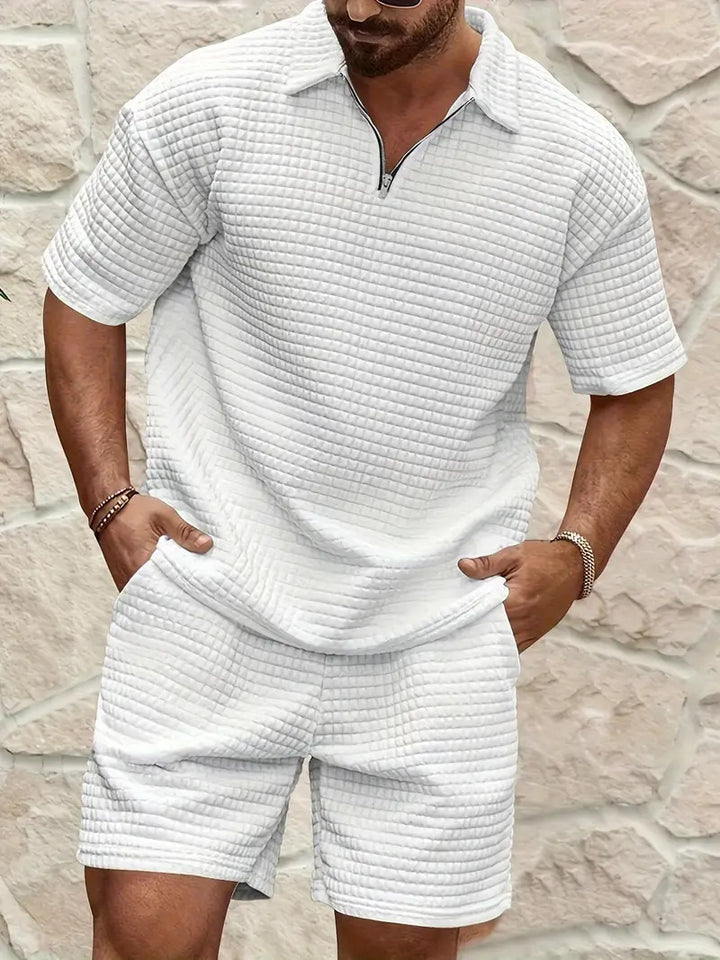 Herren Kurzarm-Polo mit praktischen Reißverschlussdetail Echoarchiv