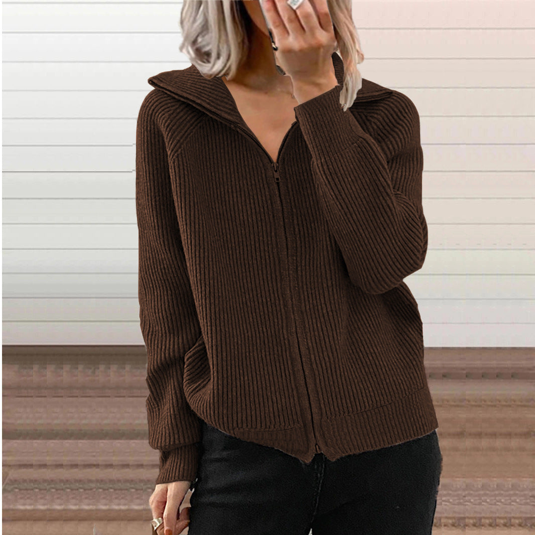 Damen Modische Strickjacke mit Kapuze Echo Archiv