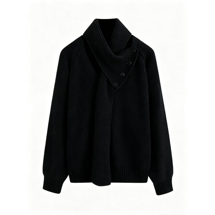 Damen Grobstrickpullover mit asymmetrischem Kragen Echoarchiv